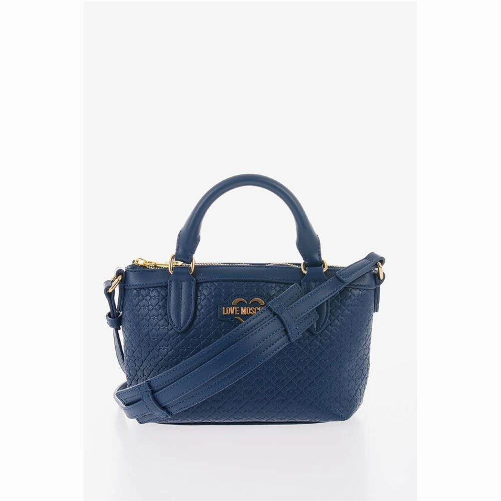 Moschino LOVE Faux Leather VALENTINA Crossbody Bag with all-Over Hear