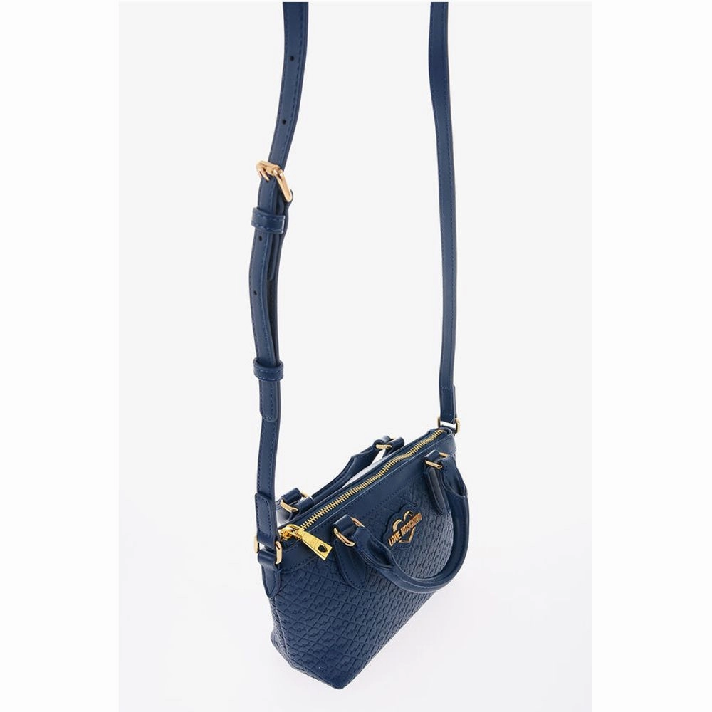 Moschino LOVE Faux Leather VALENTINA Crossbody Bag with all-Over Hear