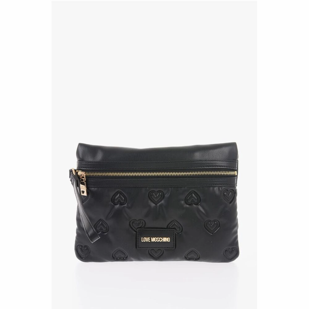 Moschino LOVE Hearts Embossed Faux Leather Handbag