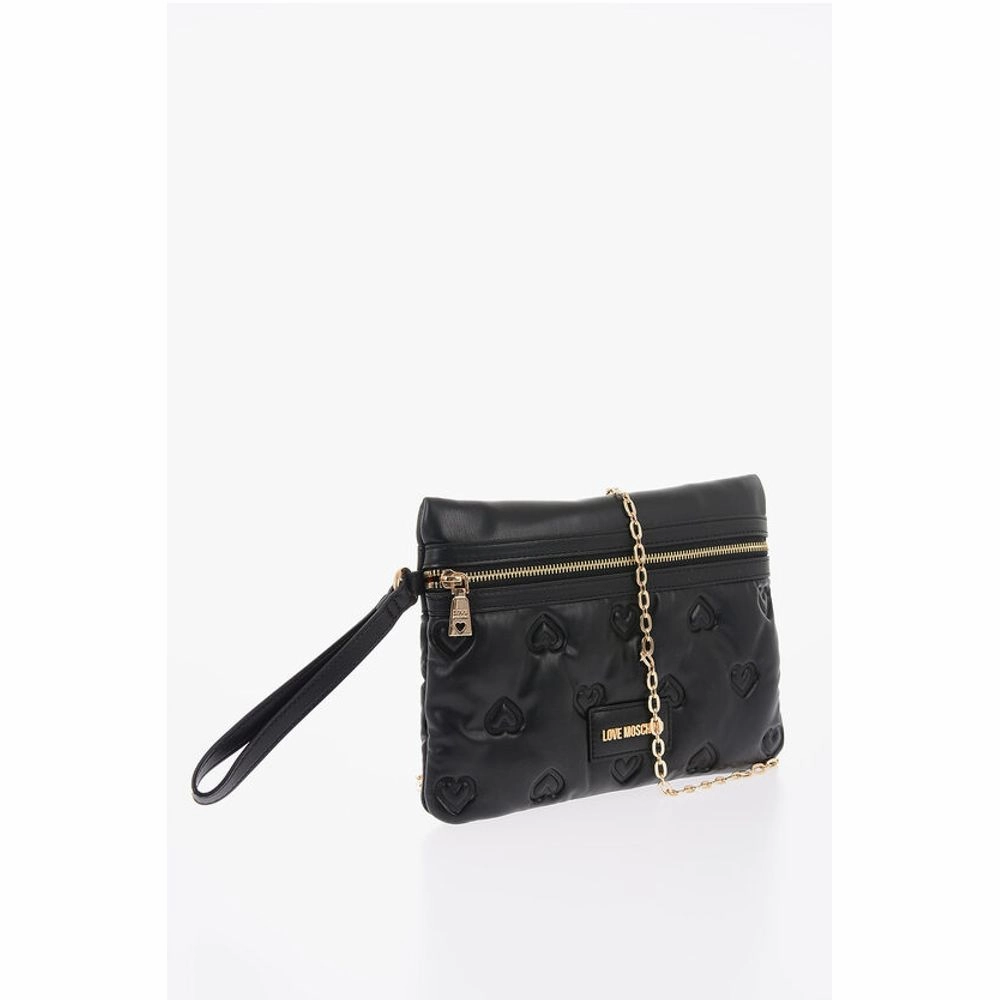 Moschino LOVE Hearts Embossed Faux Leather Handbag