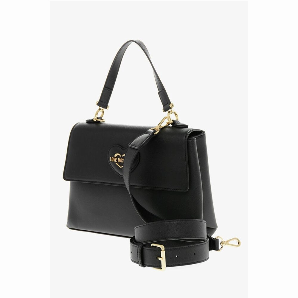 Moschino LOVE MOSCHINO Saffiano Faux Leather Hande Bag with Removable