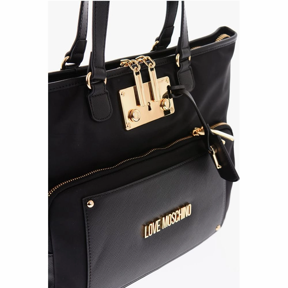 Moschino LOVE Nylon Tote Bag with Golden Women's Details