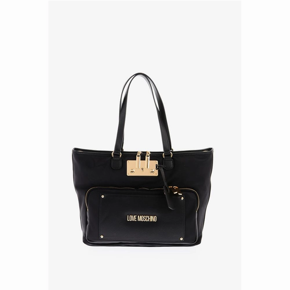 Moschino LOVE Nylon Tote Bag with Golden Women's Details