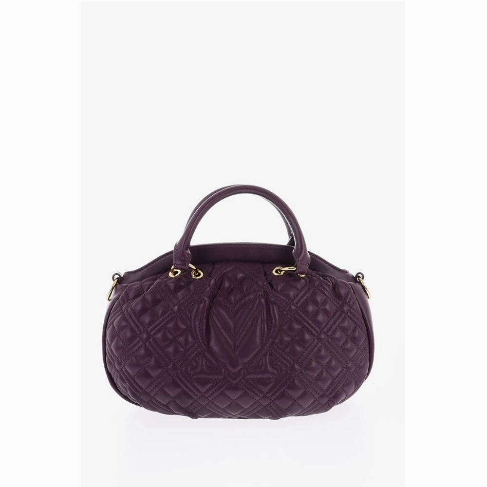 Moschino LOVE Quilted Faux Leather Bag with Double Handle and Removab
