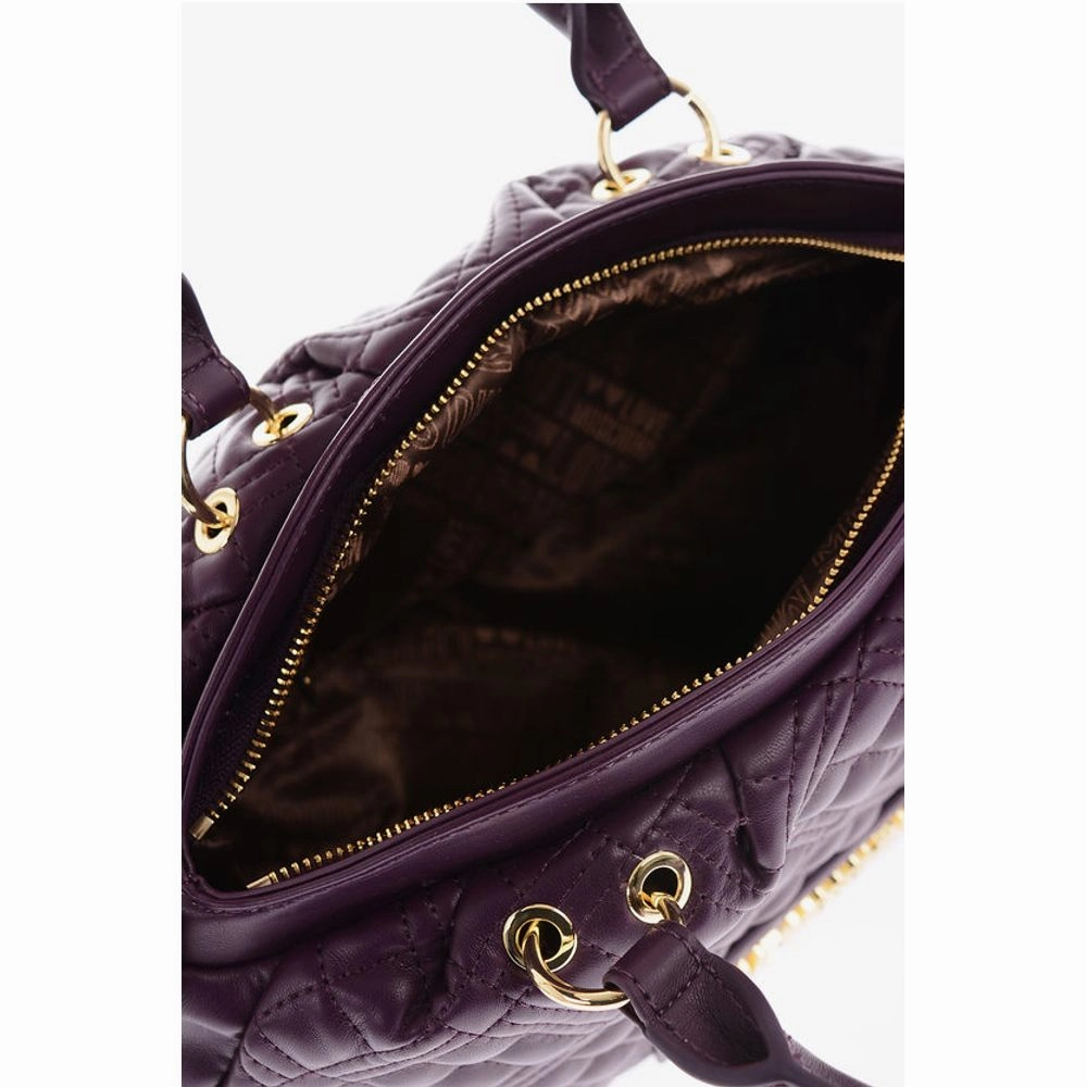Moschino LOVE Quilted Faux Leather Bag with Double Handle and Removab