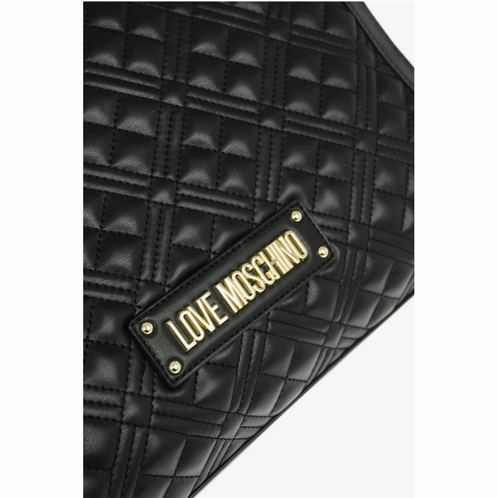 Moschino LOVE Quilted Faux Leather Tote Bag with Maxi Monogram