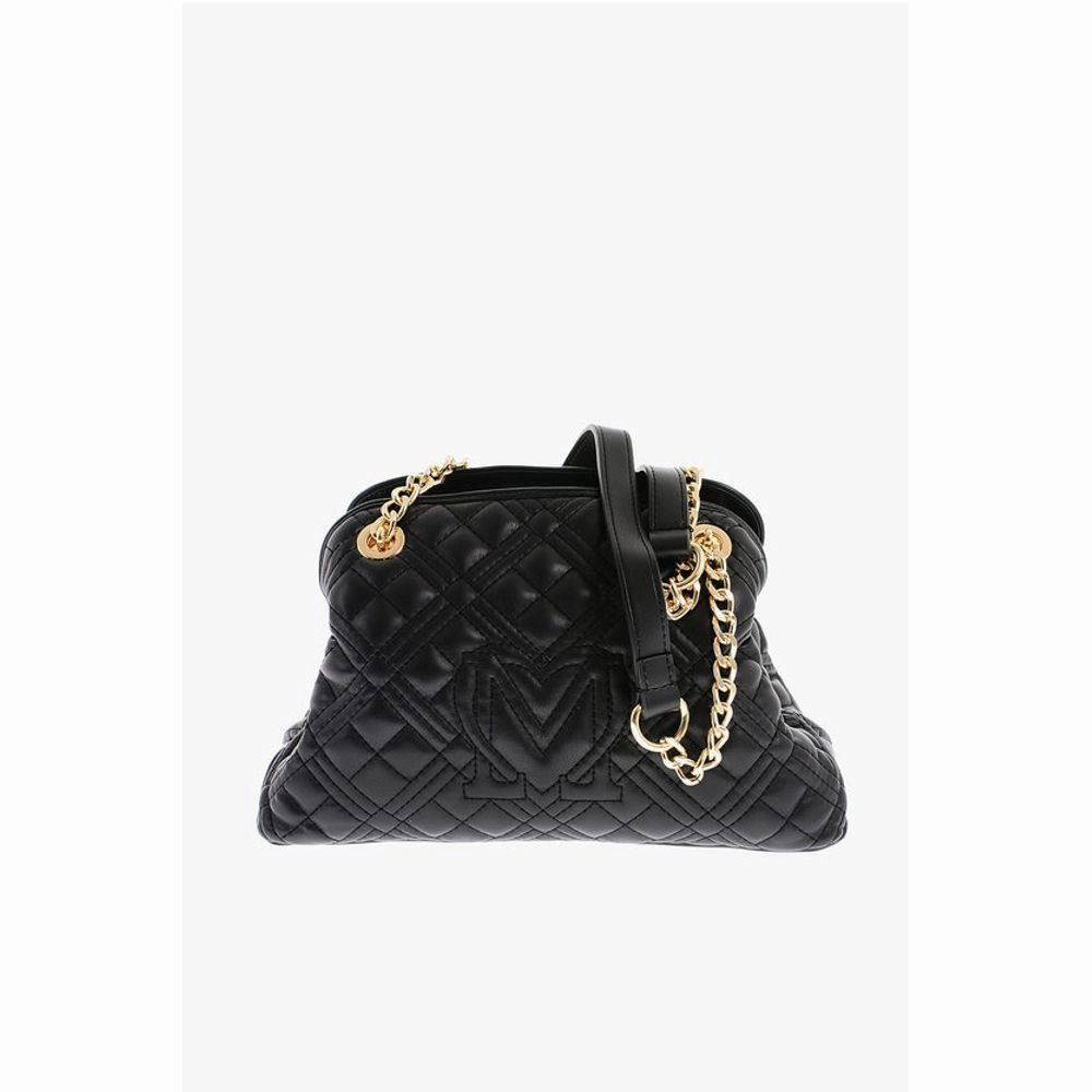 Moschino LOVE Quilted Mini Handle Bag with Golden Logo