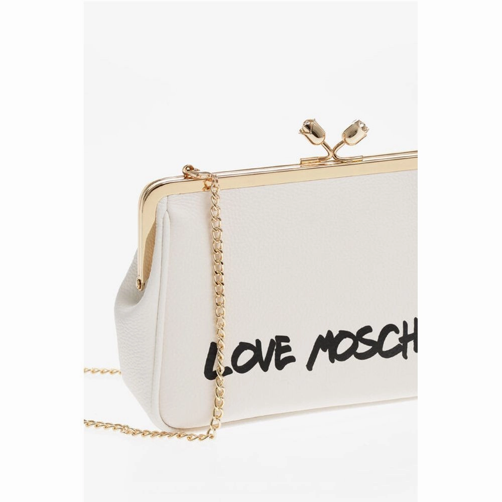 Moschino LOVE Solid Color Handbag with Printed Logo and Removable Women's Cha