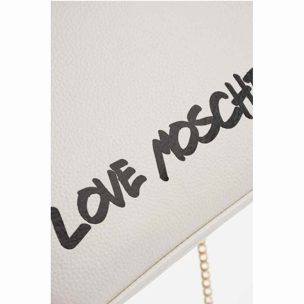 Moschino LOVE Solid Color Handbag with Printed Logo and Removable Women's Cha