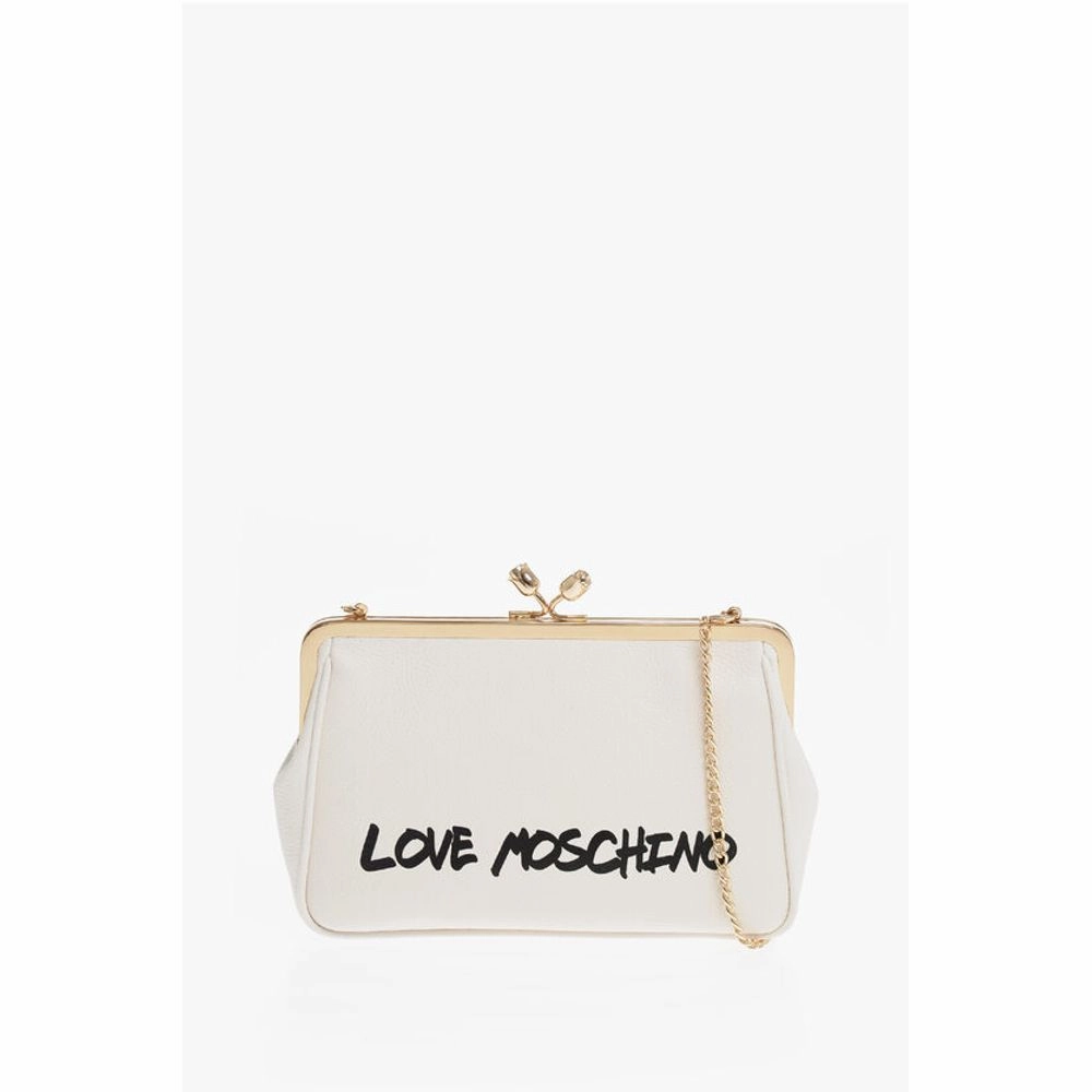 Moschino LOVE Solid Color Handbag with Printed Logo and Removable Women's Cha