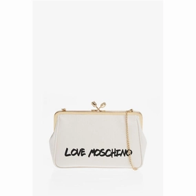 Moschino LOVE Solid Color Handbag with Printed Logo and Removable Women's Cha