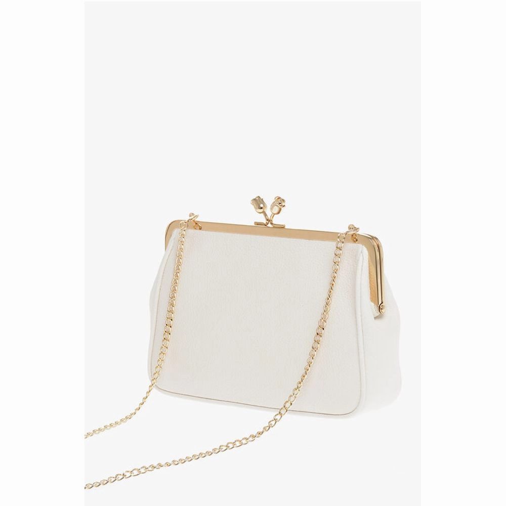 Moschino LOVE Solid Color Handbag with Printed Logo and Removable Women's Cha