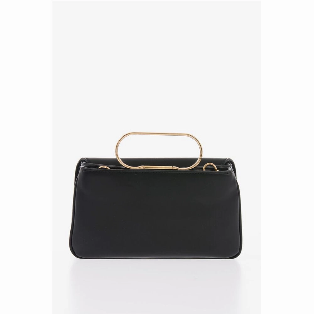 Moschino LOVE Solid Color Handbag with Removable Faux Fur Handle