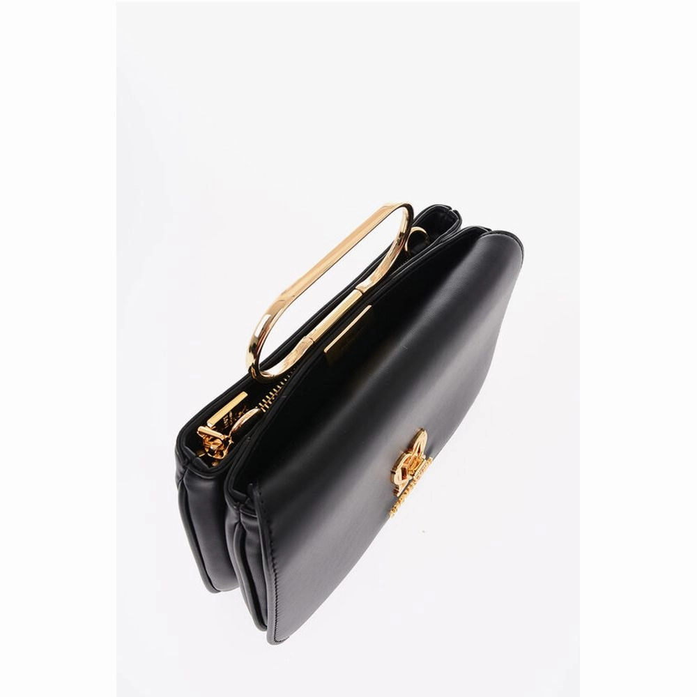 Moschino LOVE Solid Color Handbag with Removable Faux Fur Handle