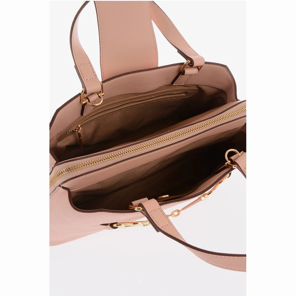 Moschino LOVE Textured Faux Leather Tote Bag with Maxi Golden Heart C