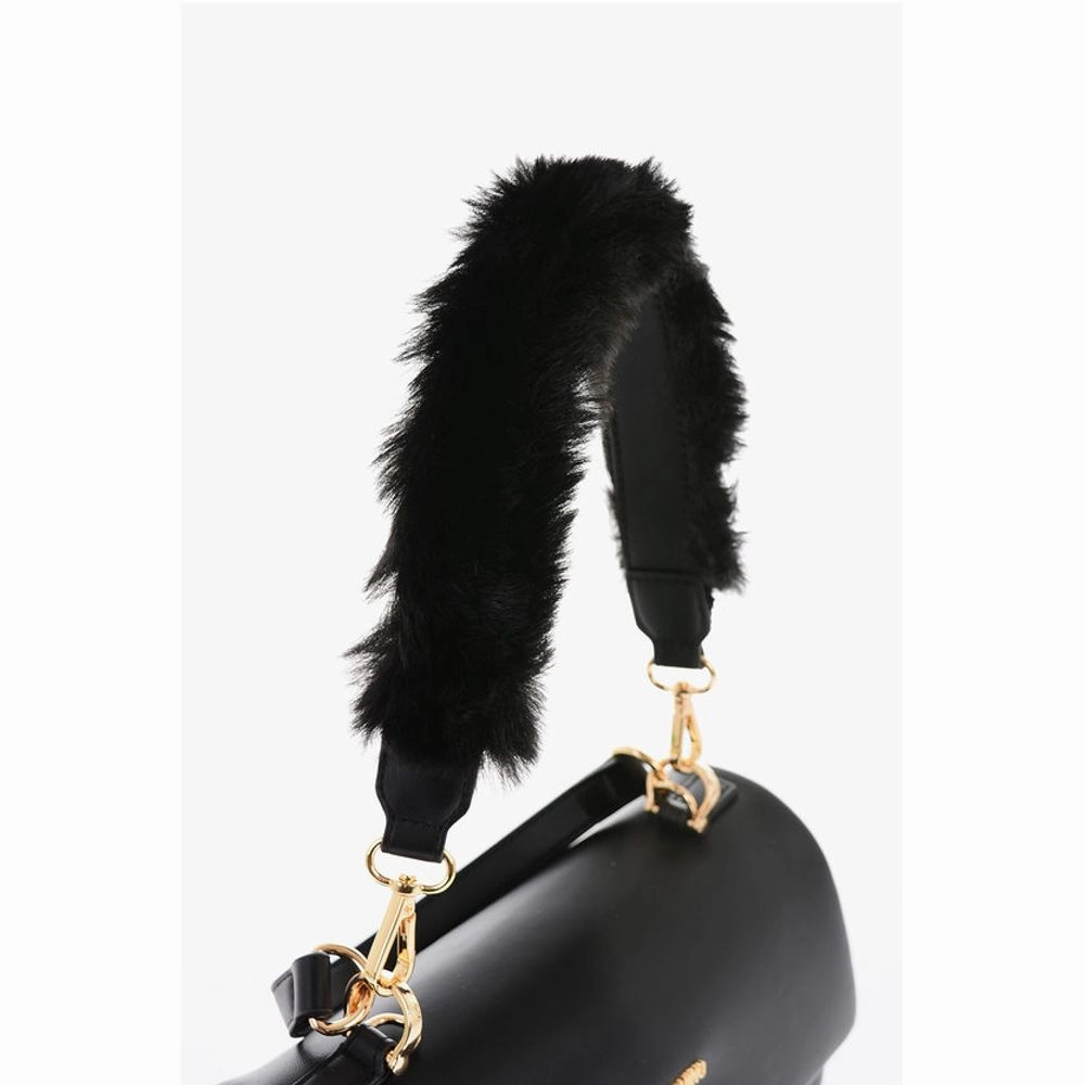 Moschino LOVE Turn Lock Closure Faux Leather Bag with Removable Women's Shoul