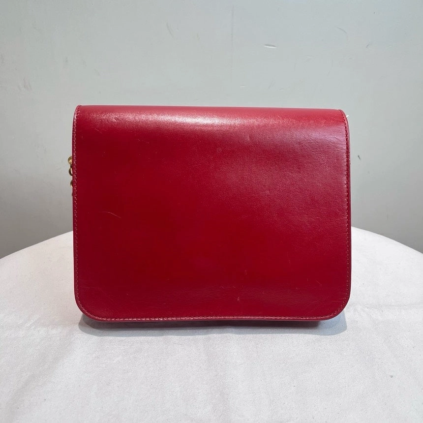 Mulberry Red Leather Chain Shoulder Bag