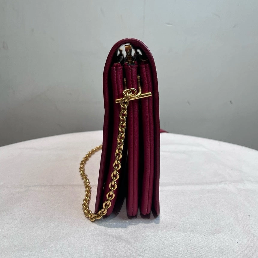 Mulberry Red Leather Chain Shoulder Bag