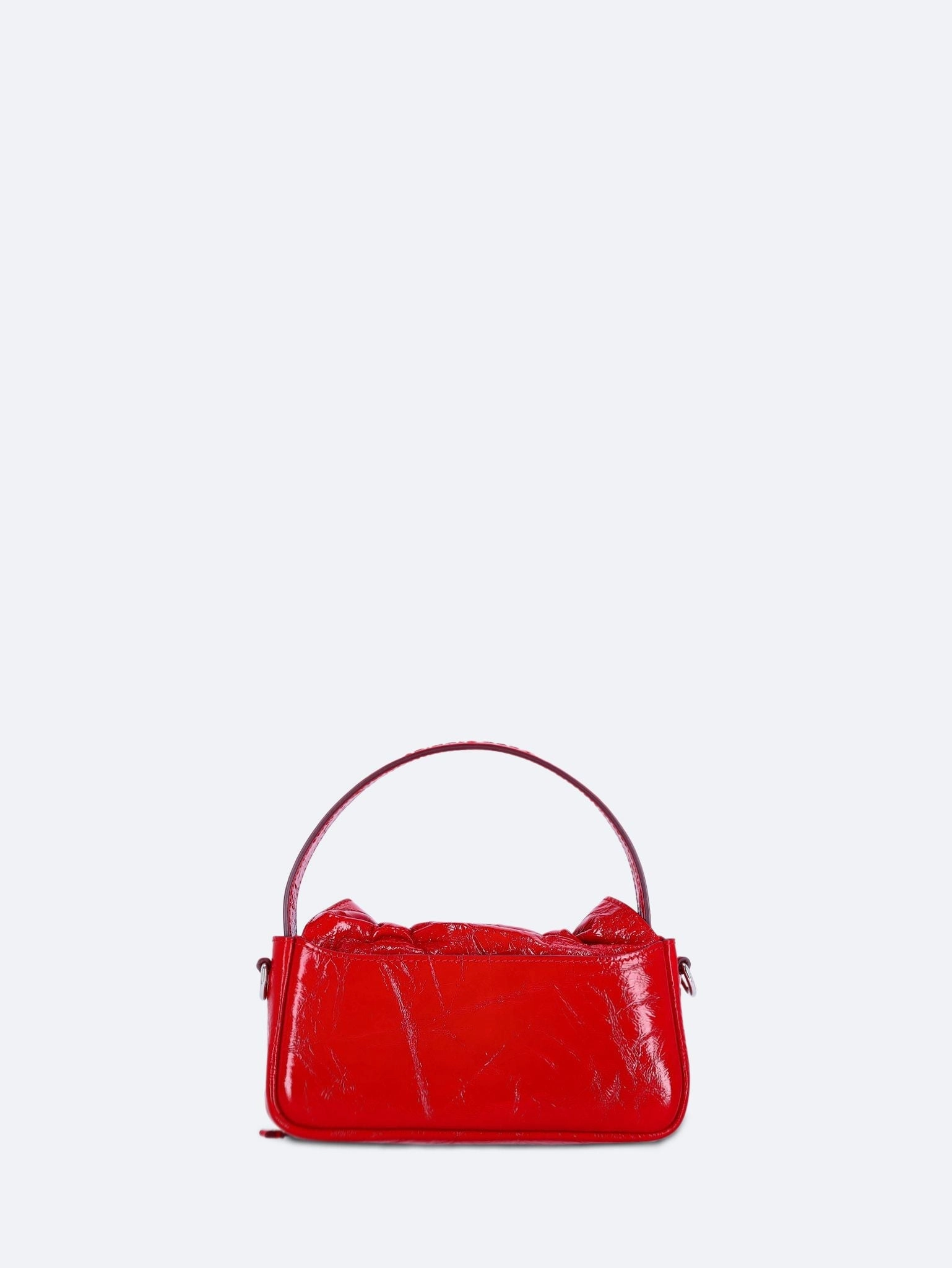 Multipocket micro crinkled patent leather bag