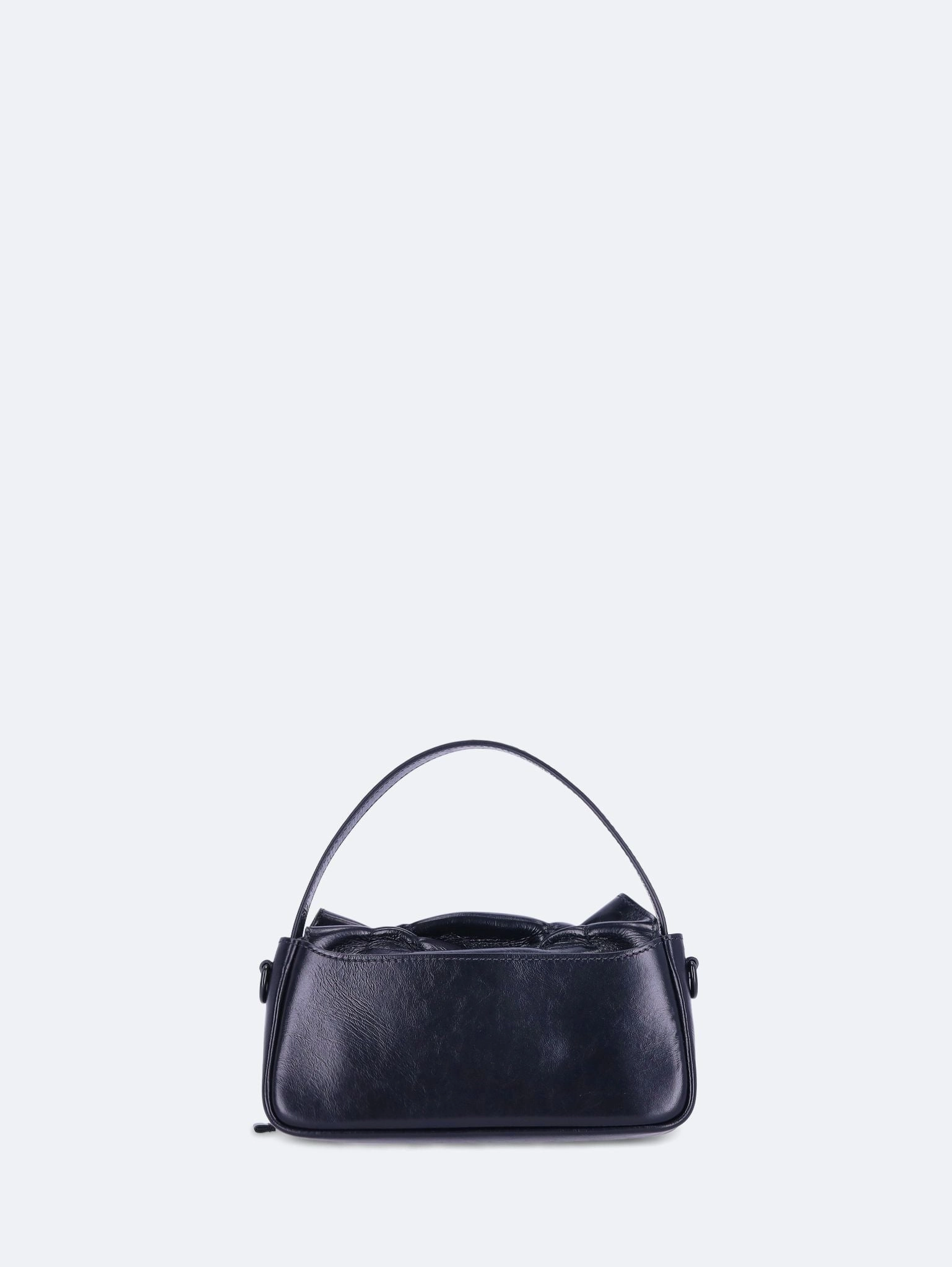 Multipocket micro shiny leather bag