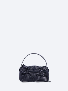 Multipocket micro shiny leather bag