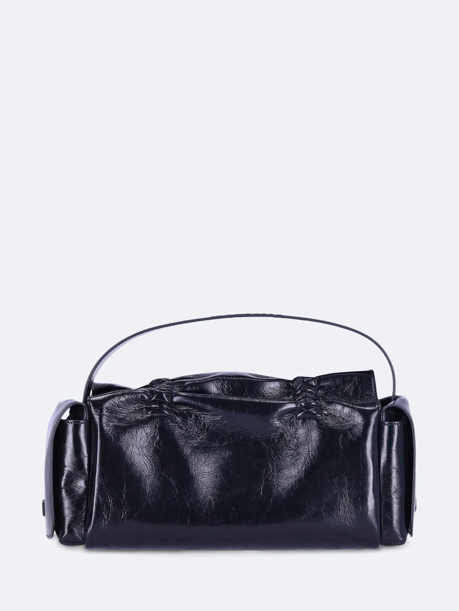 Multipocket shiny leather bag