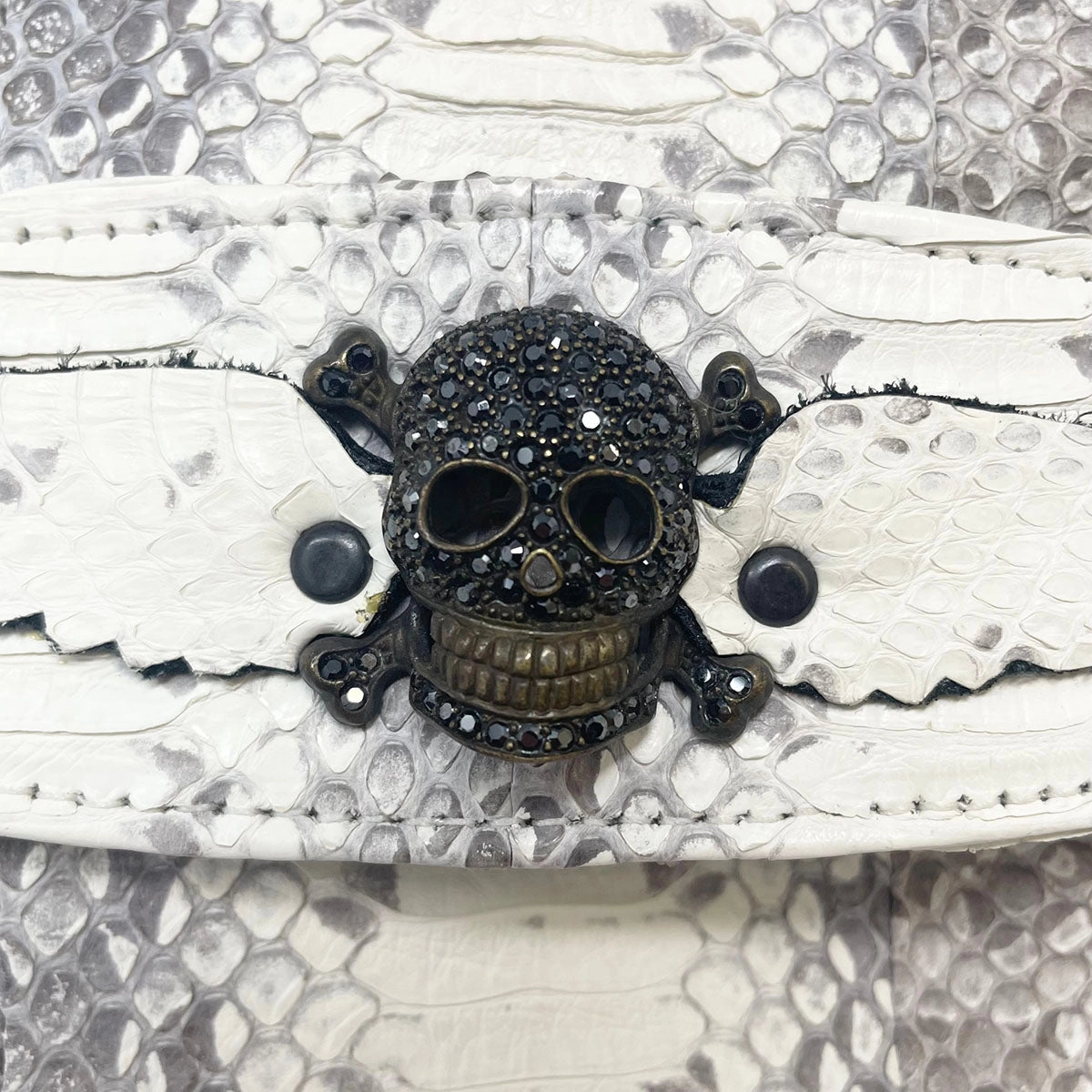 Musick Suzie Q Skull Python Clutch