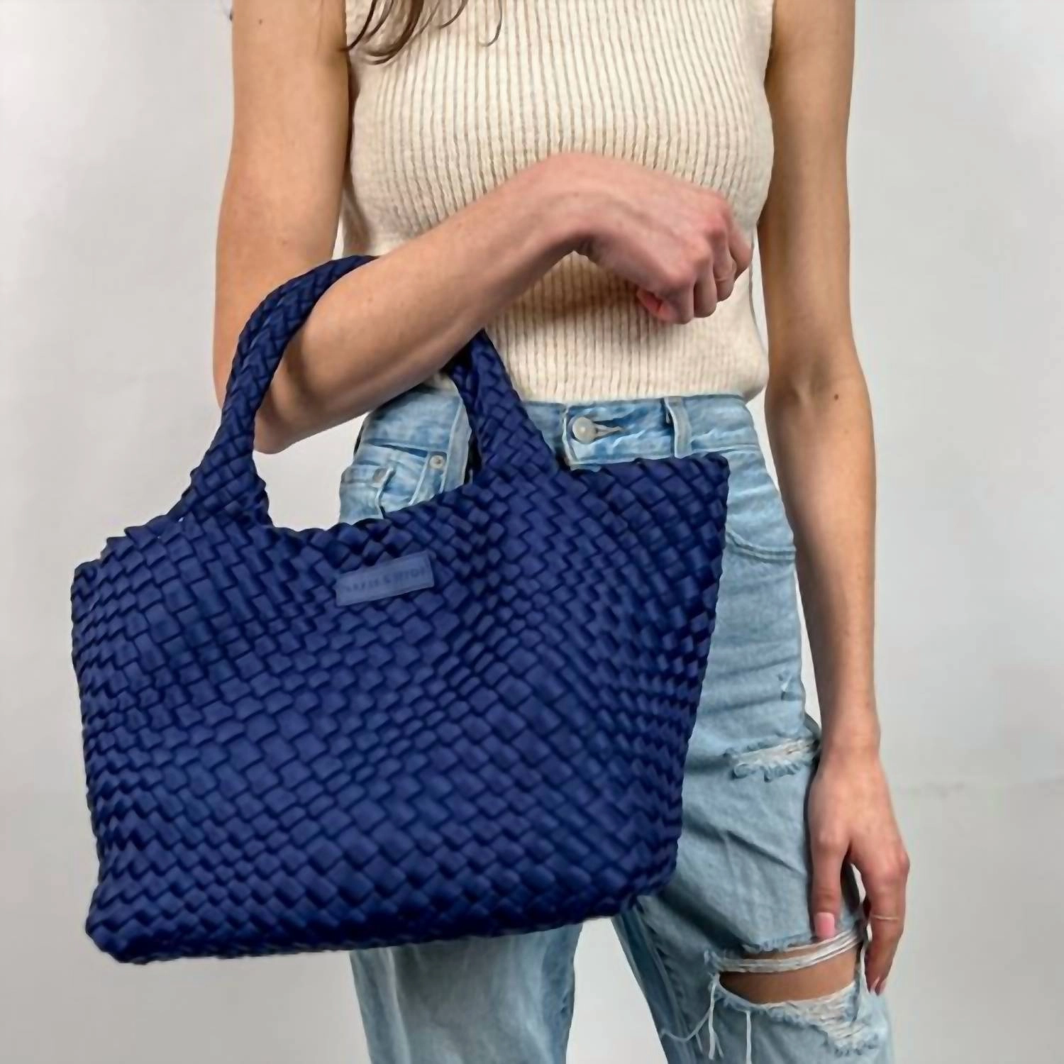 Neoprene Tote Bag In Navy