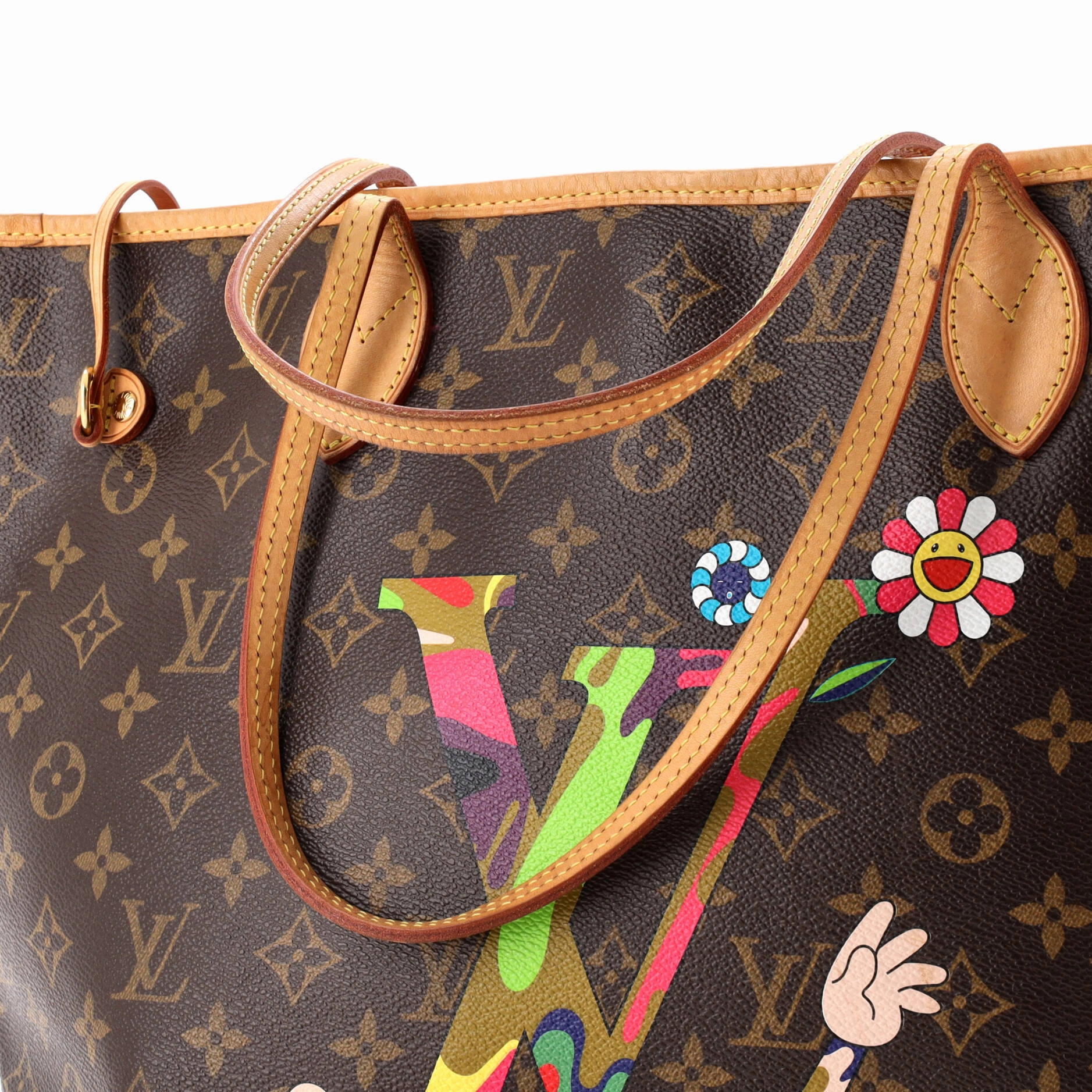 Neverfull Tote Limited Edition Monogram Murakami MOCA Hands MM