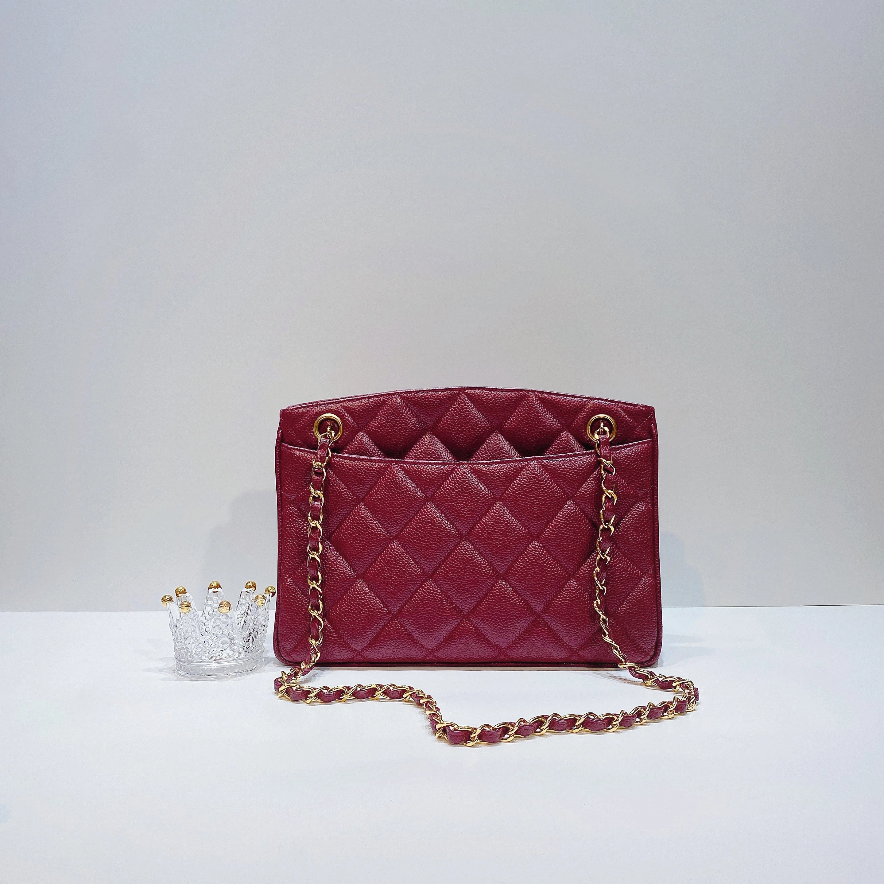 No.3719-Chanel Vintage Caviar TurnLock Shoulder Bag