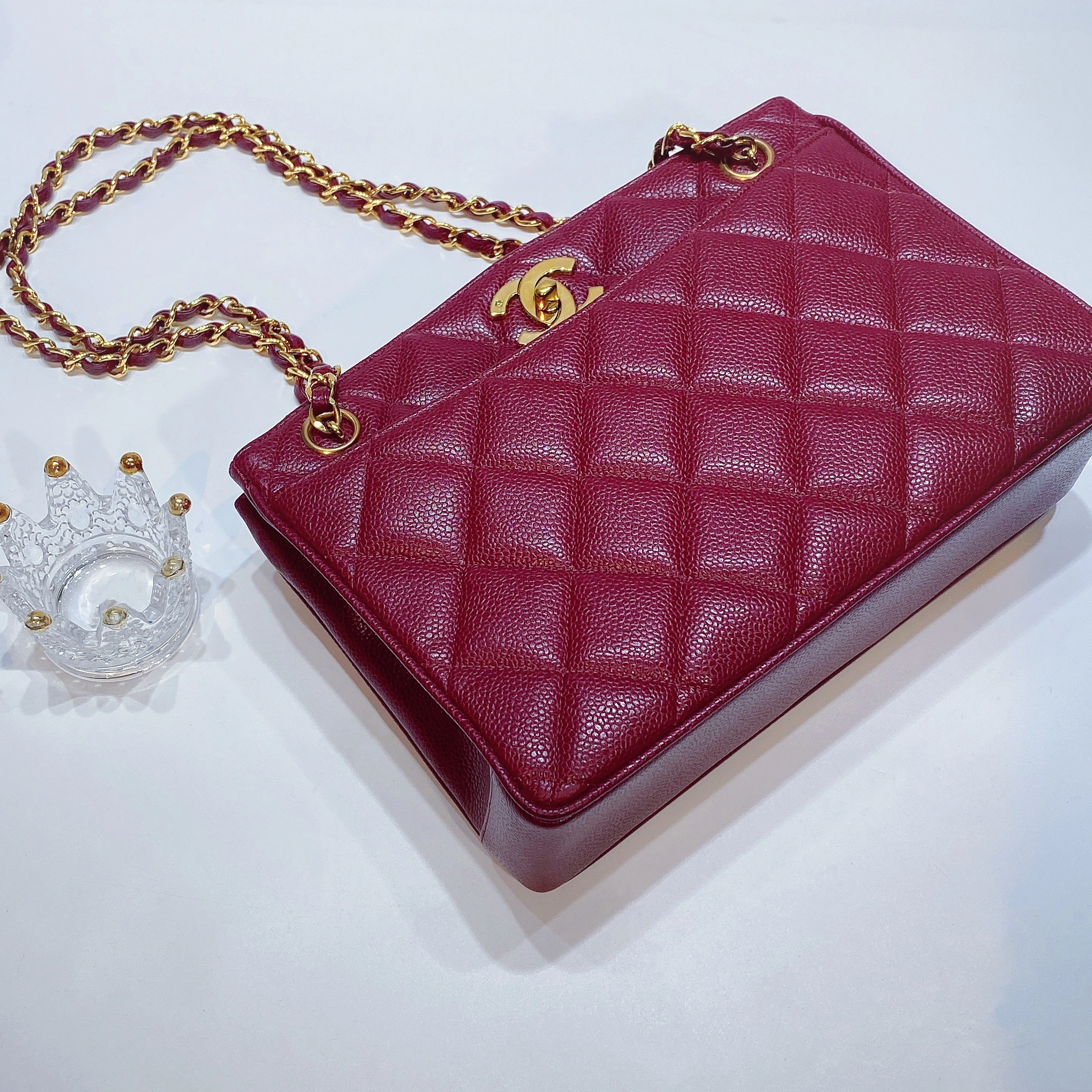 No.3719-Chanel Vintage Caviar TurnLock Shoulder Bag