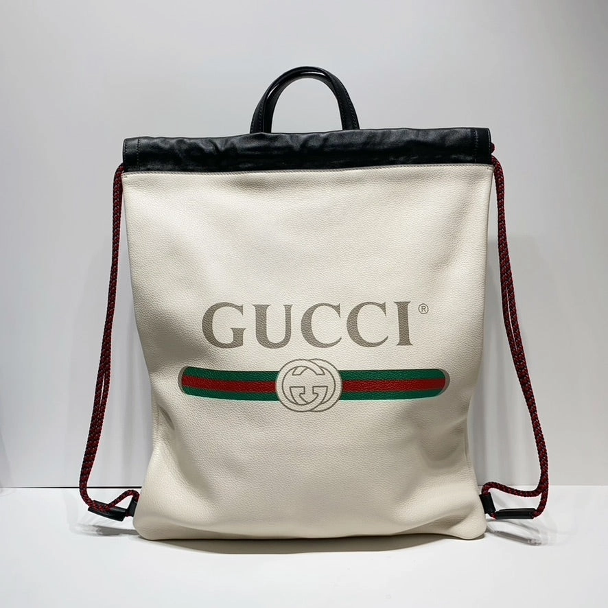 No.4354-Gucci Print Leather Backpack (Unused / )