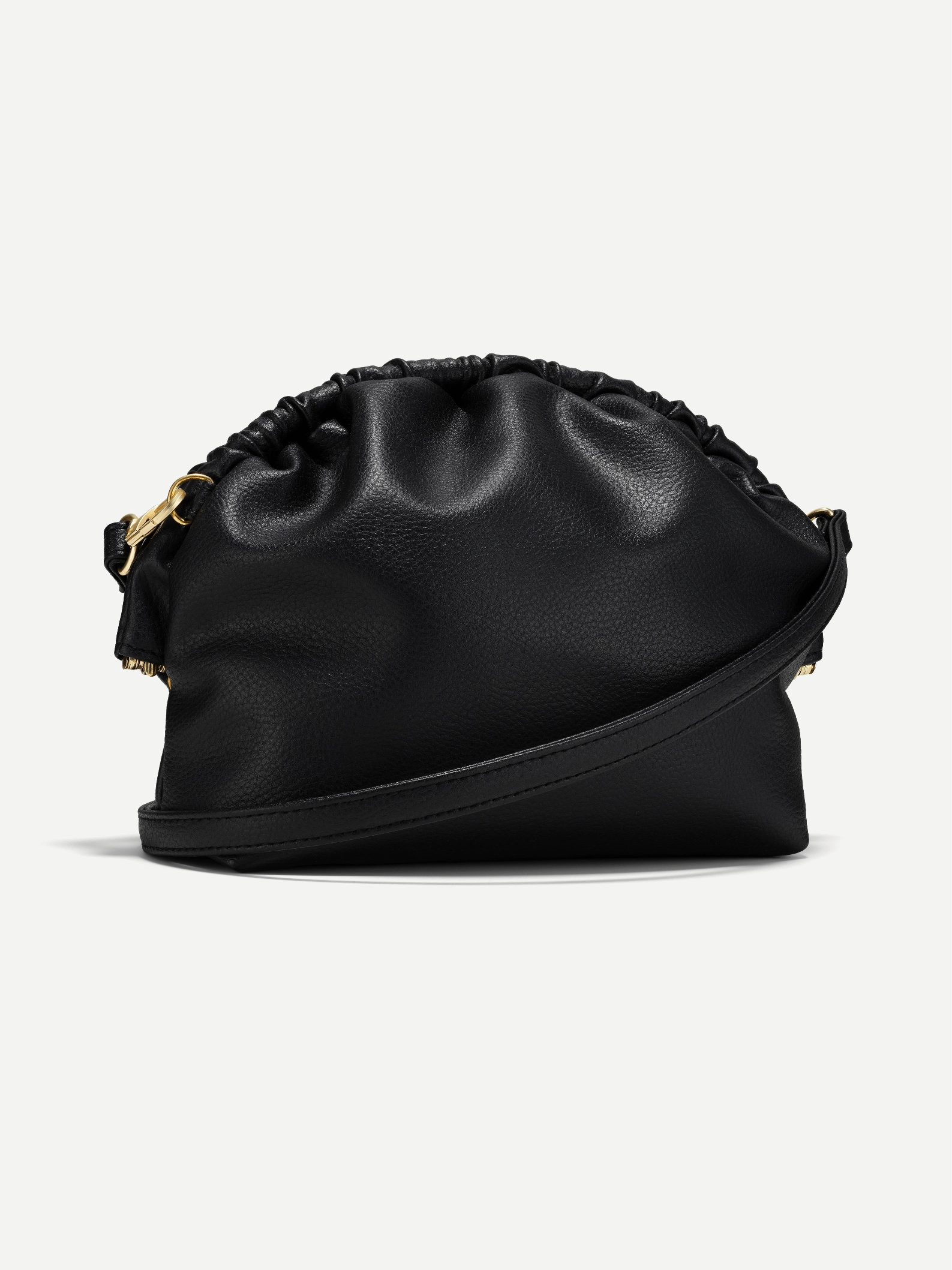 Norma Vegan Grape Leather Large Clutch | Black