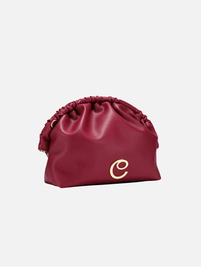 Norma Vegan Grape Leather Large Clutch | Burgundy