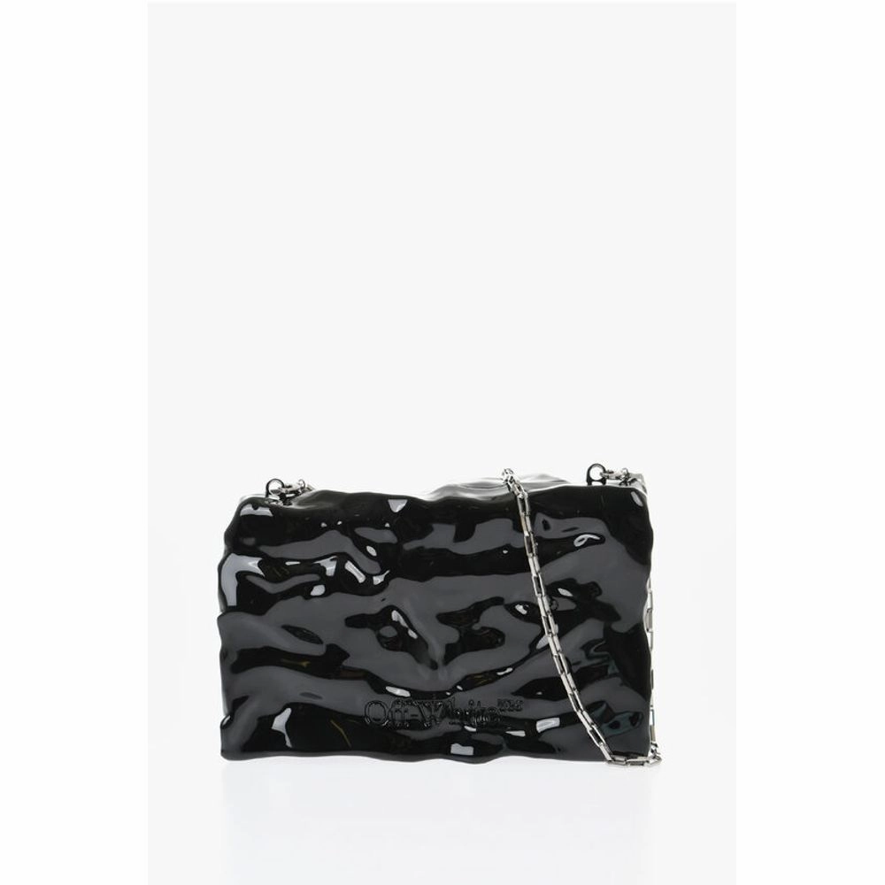 Off-White Embossed Crushed Sculpture Rigid Clutch