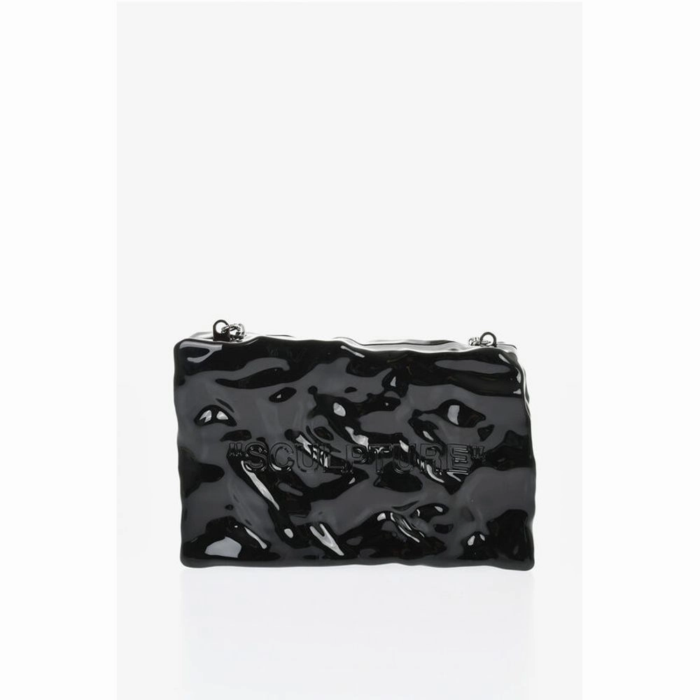 Off-White Embossed Crushed Sculpture Rigid Clutch