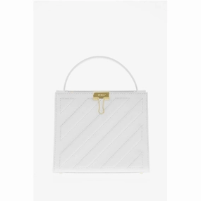 Off-White Leather CROSS Tote Bag with Golden Details