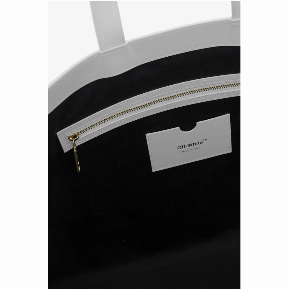 Off-White Leather DIAG HYBRID Tote Bag with Removable Shoulder Strap