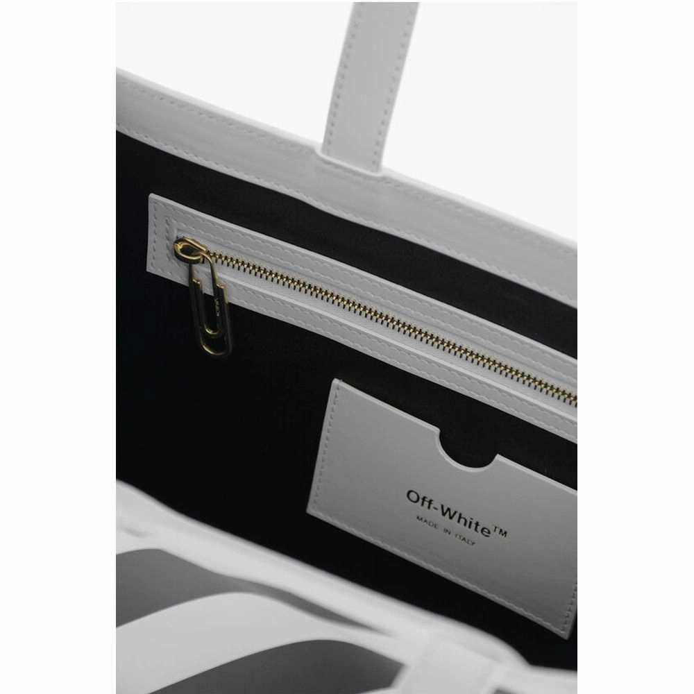Off-White Leather Printed Tote Bag
