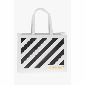 Off-White Leather Printed Tote Bag