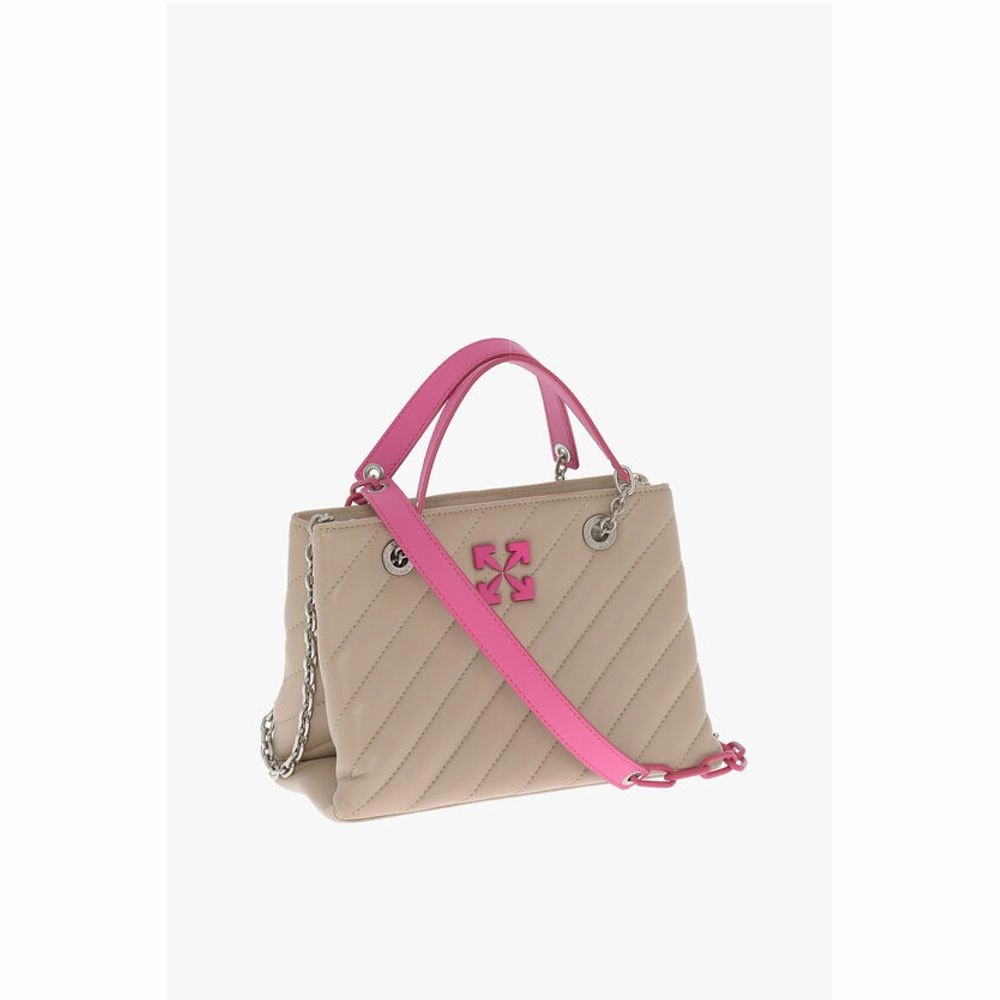 Off-White Quilted Leather JACKHAMMER Tote Bag with Contrasting Details
