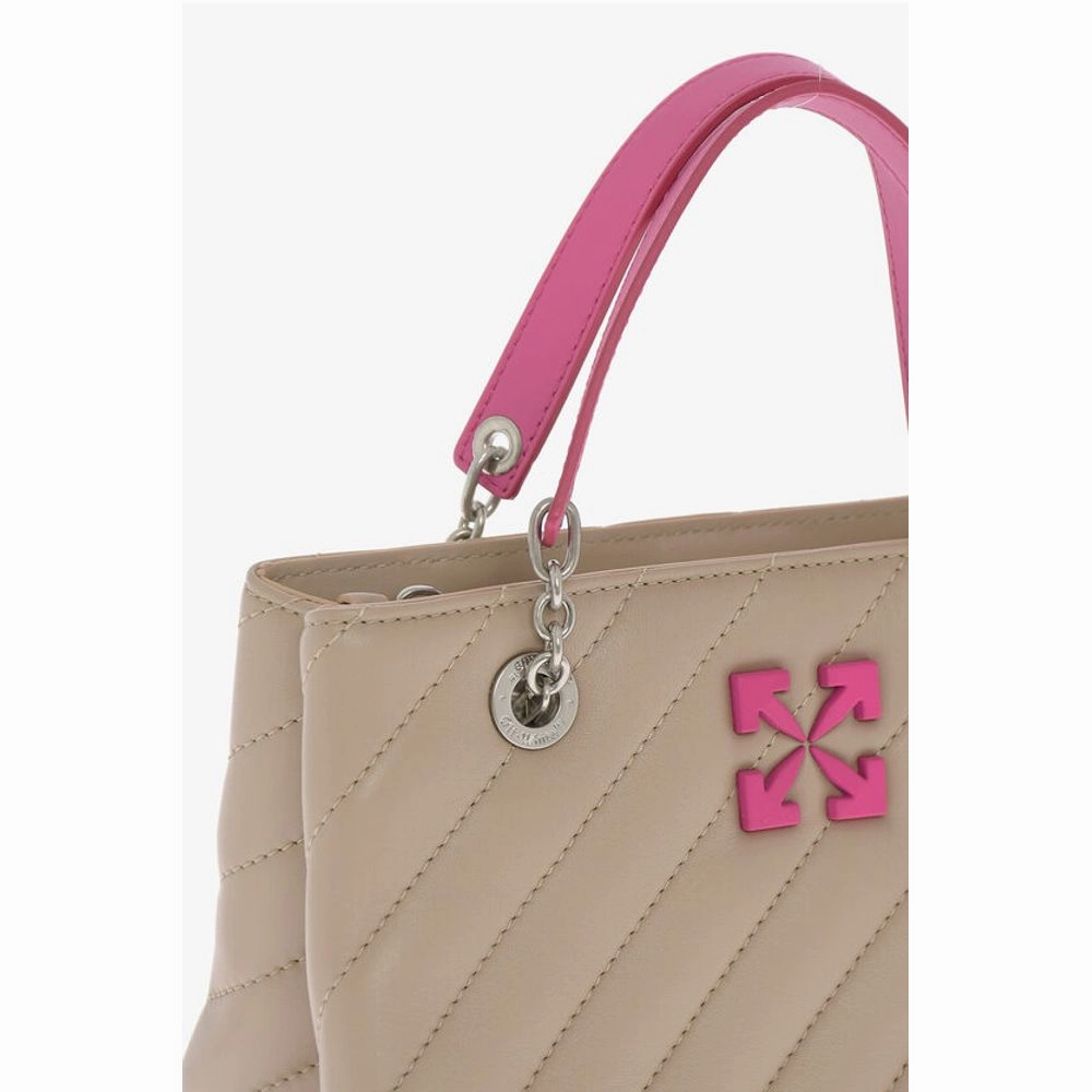 Off-White Quilted Leather JACKHAMMER Tote Bag with Contrasting Details