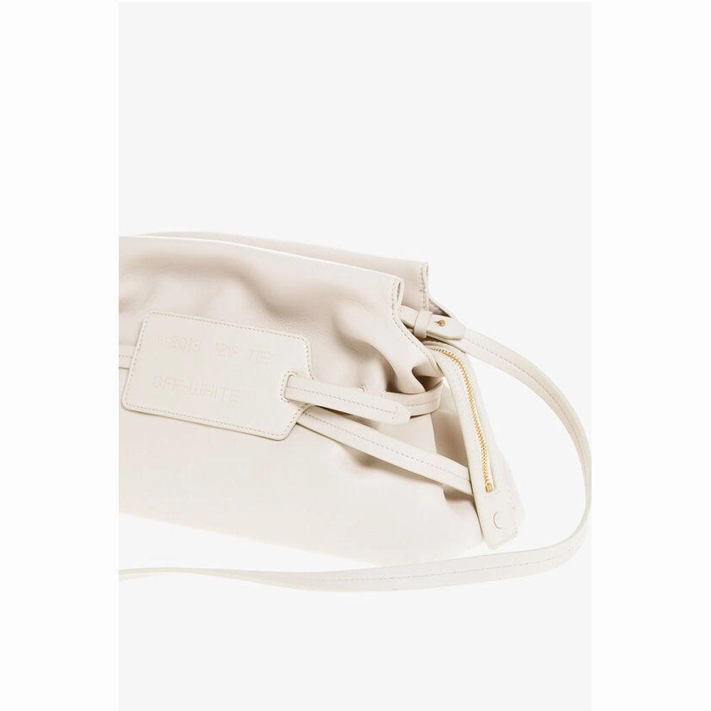 Off-White Solid Color Leather Clutch