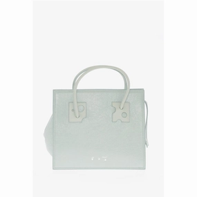 Off-White Solid Color Leather Tote Bag