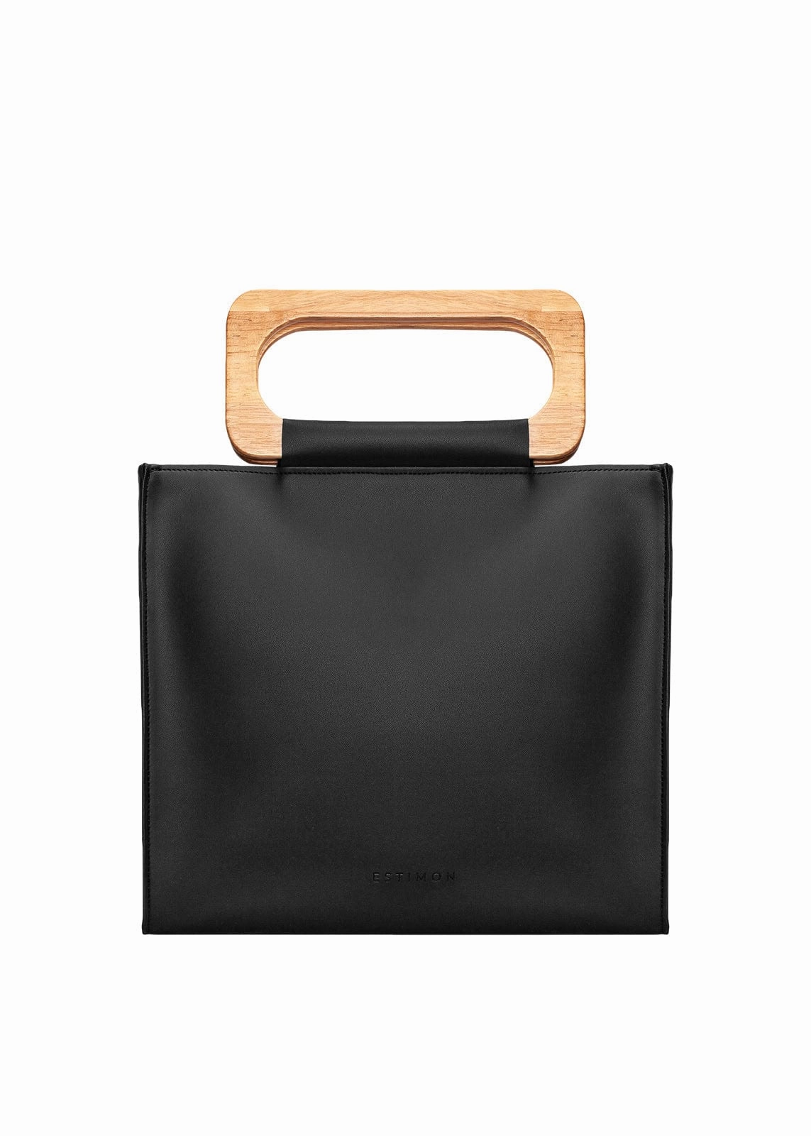 Olive Leather Vegan Bucket Bag | Black