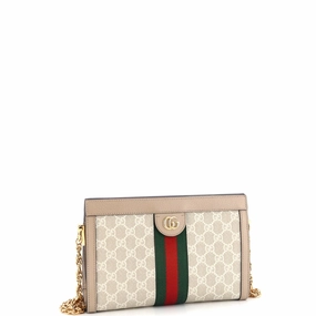 Ophidia Chain Shoulder Bag GG Coated Canvas Small