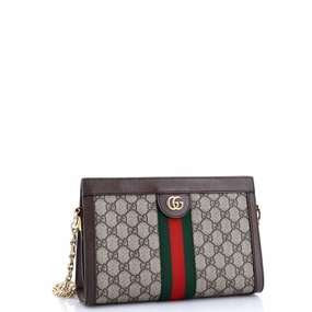 Ophidia Chain Shoulder Bag GG Coated Canvas Small