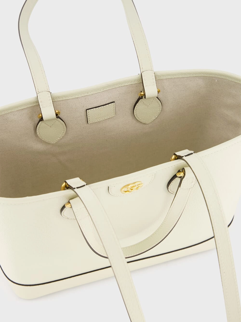 Ophidia Mini White Leather Tote Bag