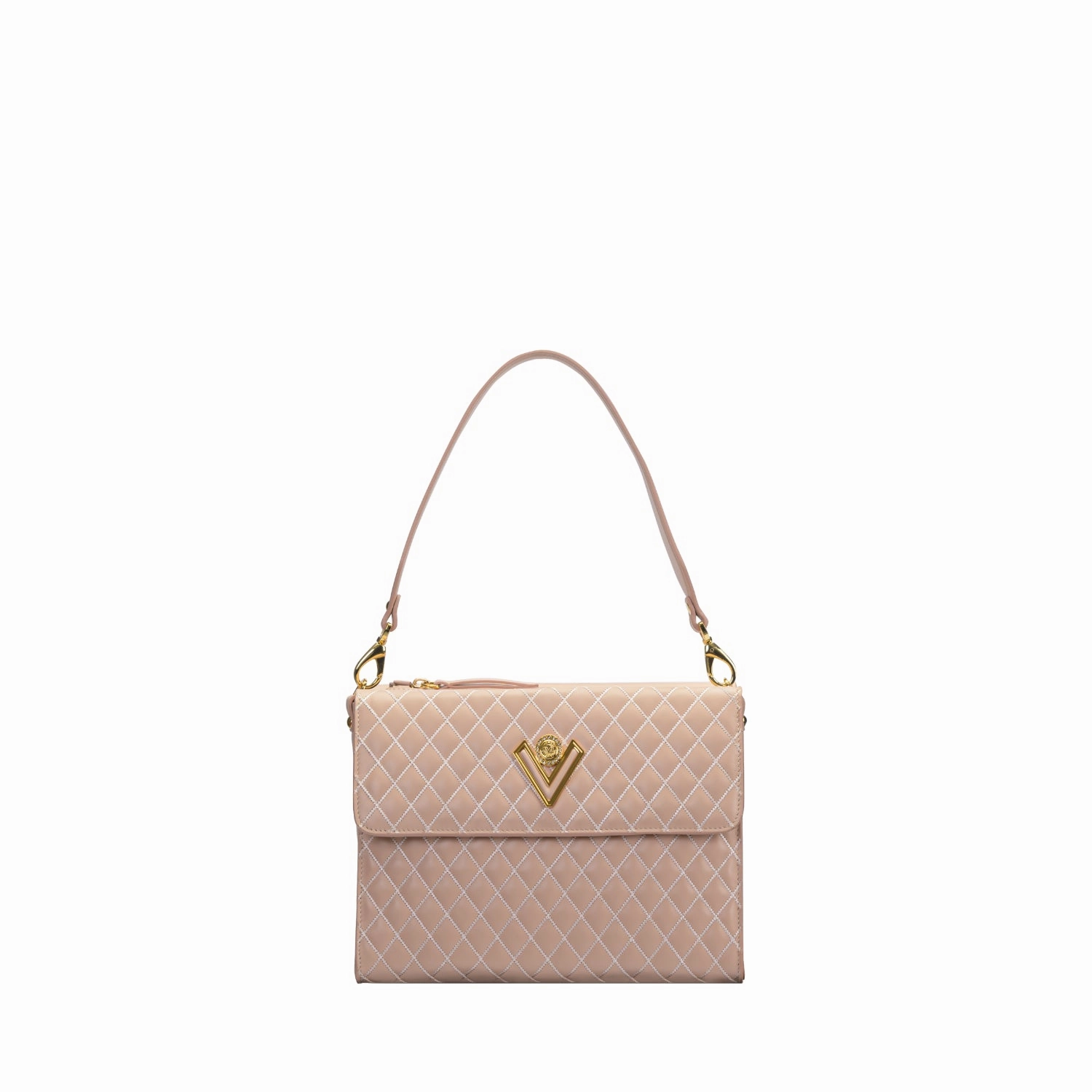 Orlandi Valentino Women's Quilted Suede Hand Bag