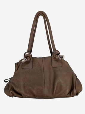Oroton Taupe Slouchy Shoulder Bag